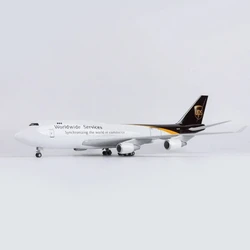 UPS Cargo Aircraft Boeing 747 Aircraft Model 47CM 1:150 Scale With Wheel LED Light Die-casting Machine Collected Gift