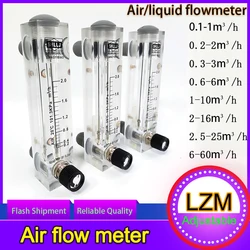 LZM Panel Type Flowmeter Plexiglass Rotor Float Flowmeter Gas Liquid Flow Regulator 1Pcs