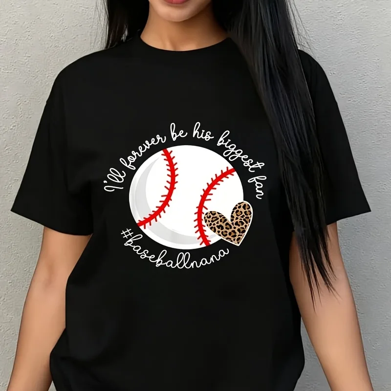 His Biggest Fan Baseball Nana of a Baseball Player Nana Women's Plus Size T-Shirt 100% Cotton 220g