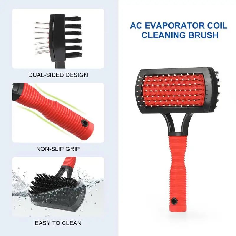 Air Conditioner Evaporator Cleaning Brush Double Sided Coil Cleaning Brush Air Conditioner Radiator Fin Comb Cleaning Kit