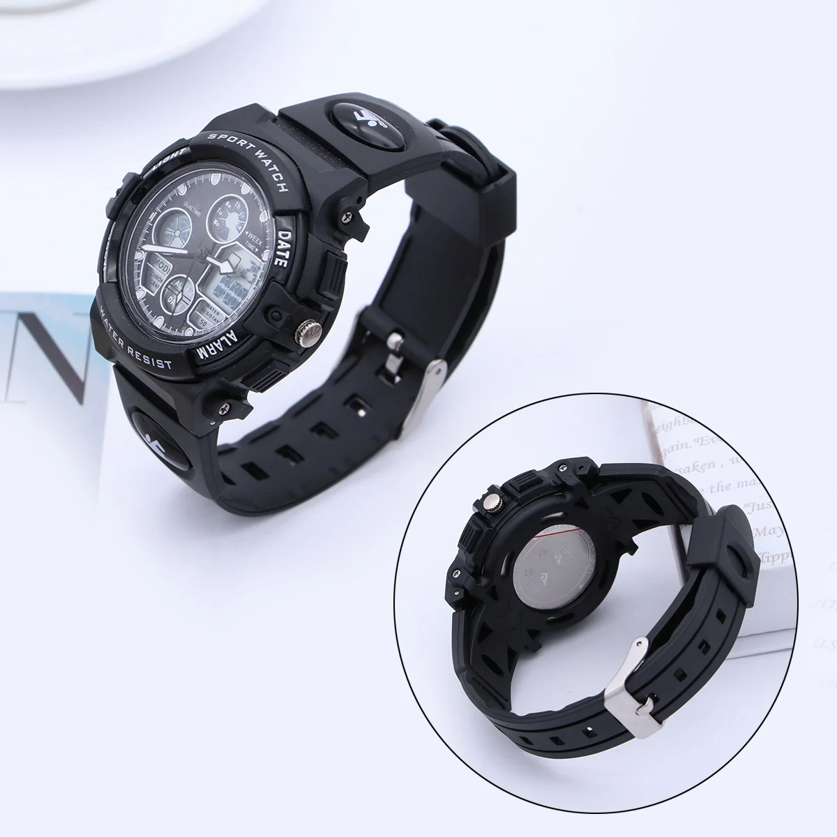 Waterproof Digital Watch For Men Women Multifunction Electronic Sports Wristwatch 50M Bath Shower Surf Diving Pu Band