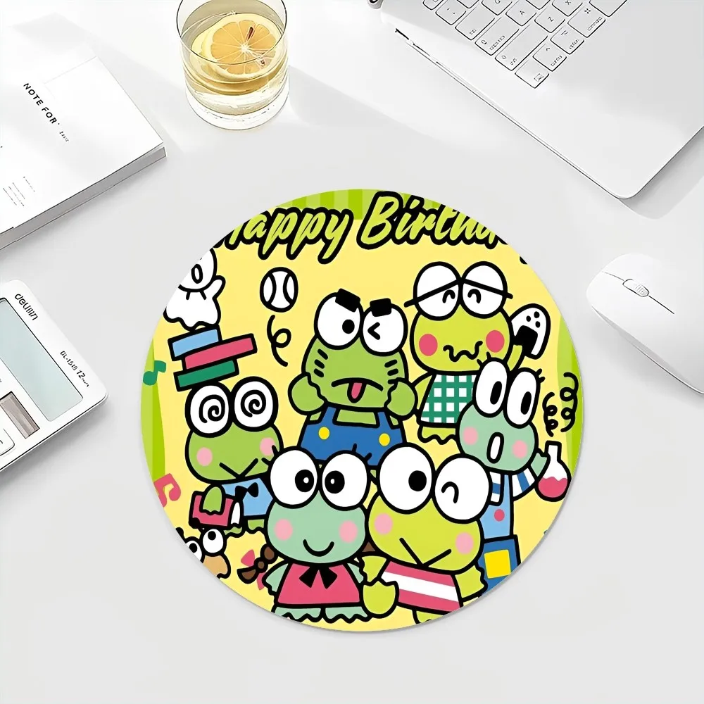 Kawai K-Kero K-Kero K-Keroppi tappetino INS Tide Round Keyboard Mat tappetino da tavolo studenti Cabinet Gamer Desktop Mousepad Cup Mats