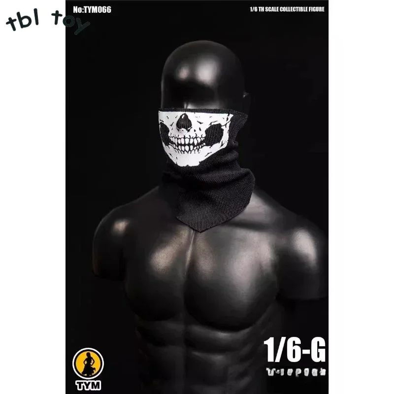 Masculino soldado combate máscara facial, fantasma crânio, lenço, lenço, modelo para 12 "figura de ação, cena acessório, TYM066, 1:6