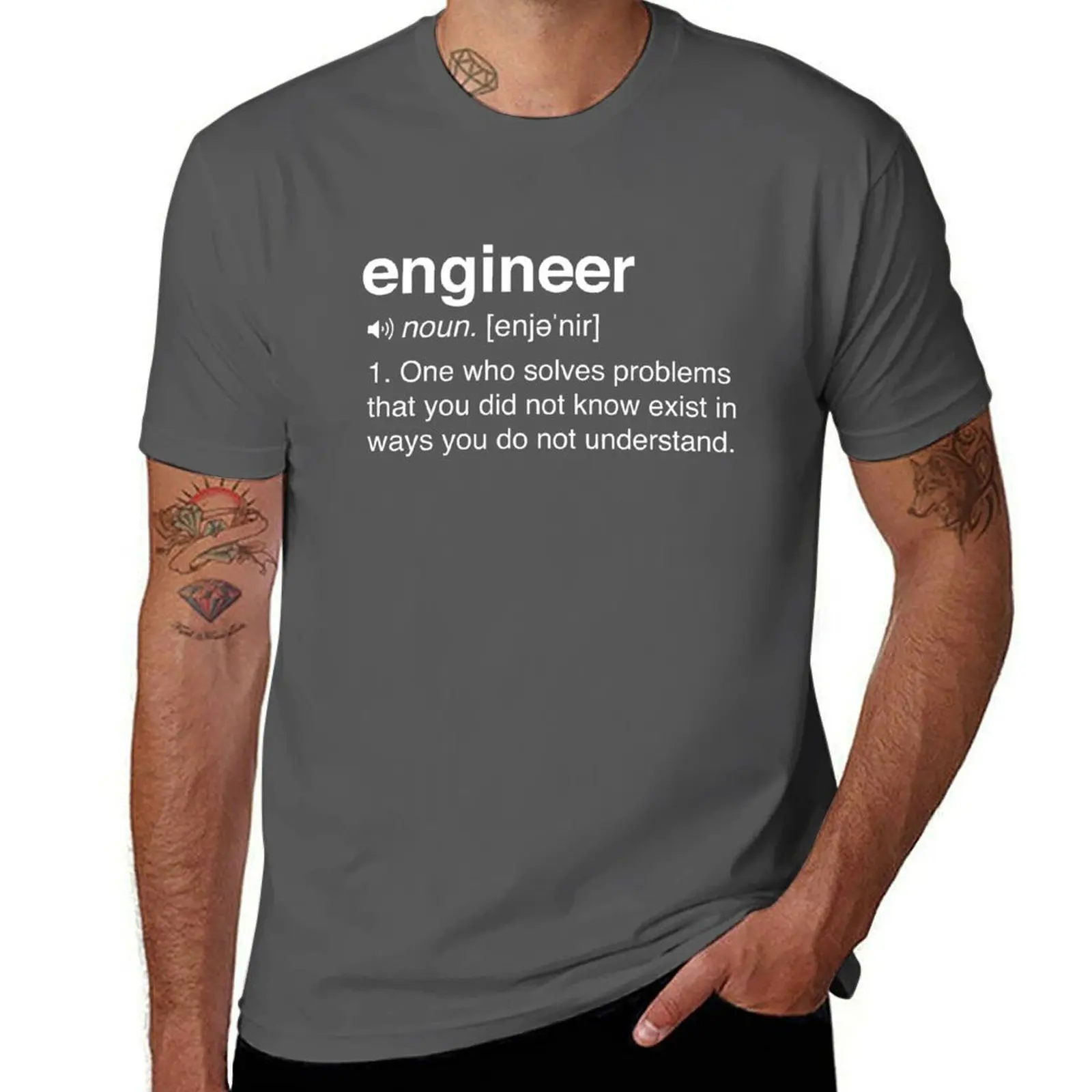 Funny Engineer Definition T-Shirt T-shirts oversize Aesthetic clothing luxury t-shirt mens shirts graphic tee