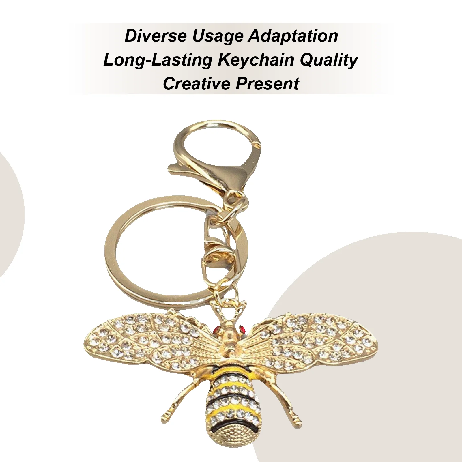 

Bee Keychain Rhinestone Bee Keychain Key Keeper Chain Backpack Wallet Bag Handbags Accessories for Thanksgiving Christmas
