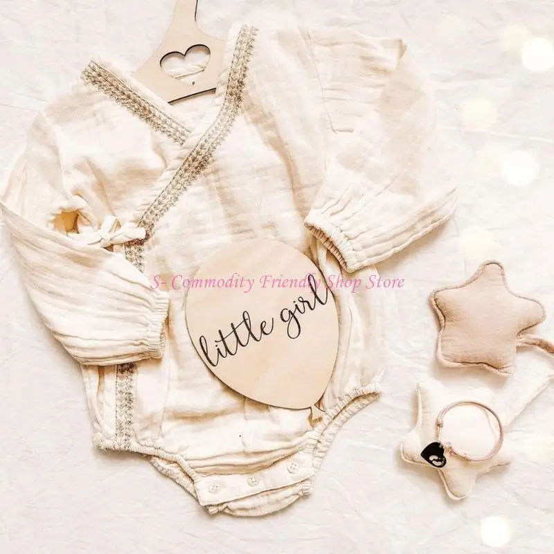 85AE دعامة تصوير للأطفال بالون خشبي لديكور غرفة الحضانة لحديثي الولادة