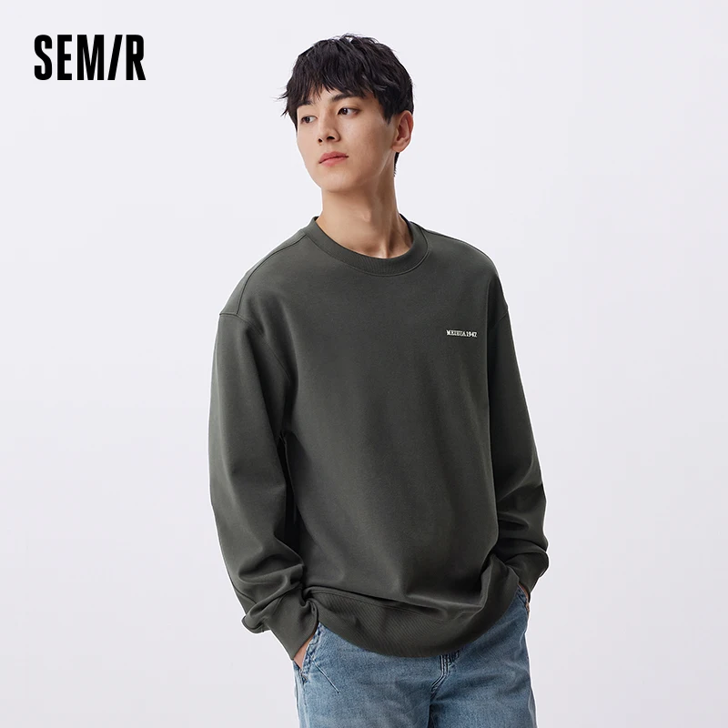 Semir Sweatshirt Men Plum Flower Series Fashion Print 2024 Autumn New Trendy Sweatshirt