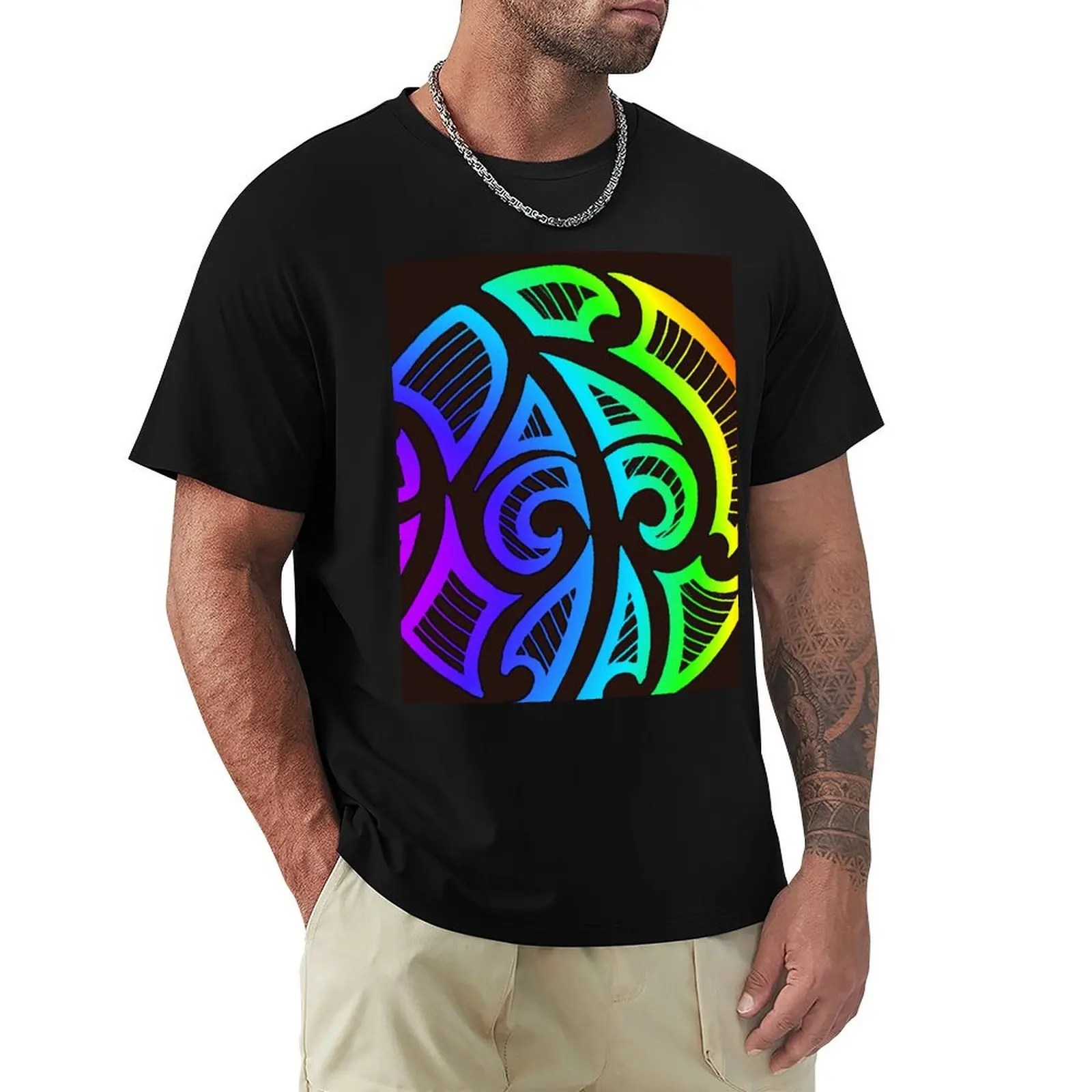 

Maori tribal retro neon color T-Shirt heavyweights quick drying tshirts personalised mens t shirts pack