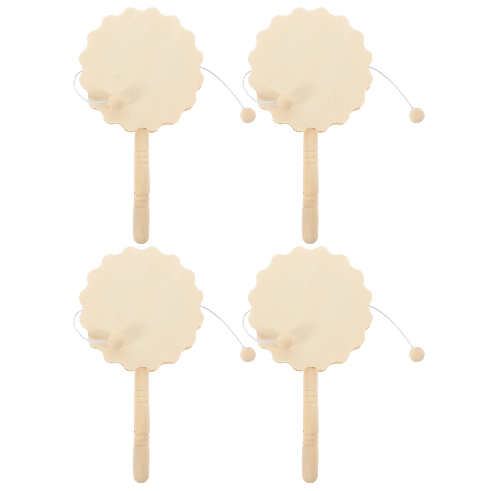 Musical Toys Wooden Rattle DIY Mini Ornament Blank Unpainted Rattle-drum Educational for Toddlers