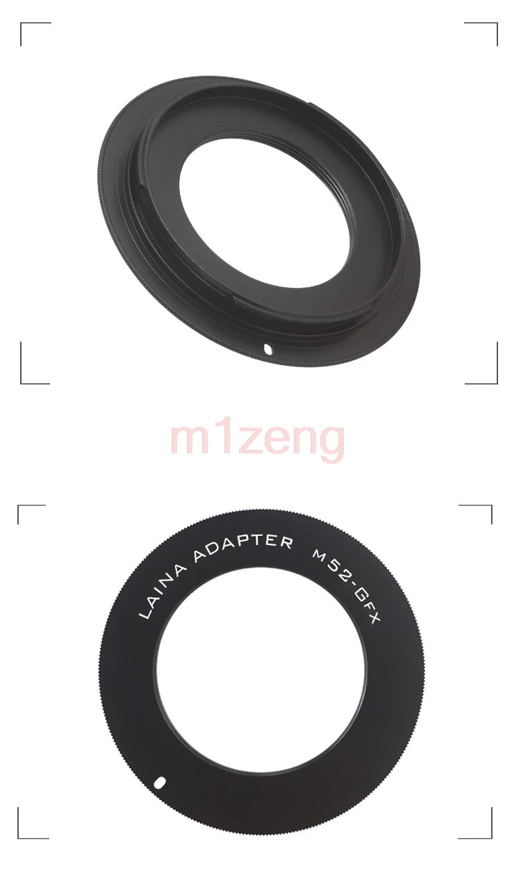 m52-gfx 1mm dual purpose adapter ring for m52 52mm lens to fujifilm fuji GFX mount GFX50S GFX50R gfx100 gfx100s gfx50SII camera