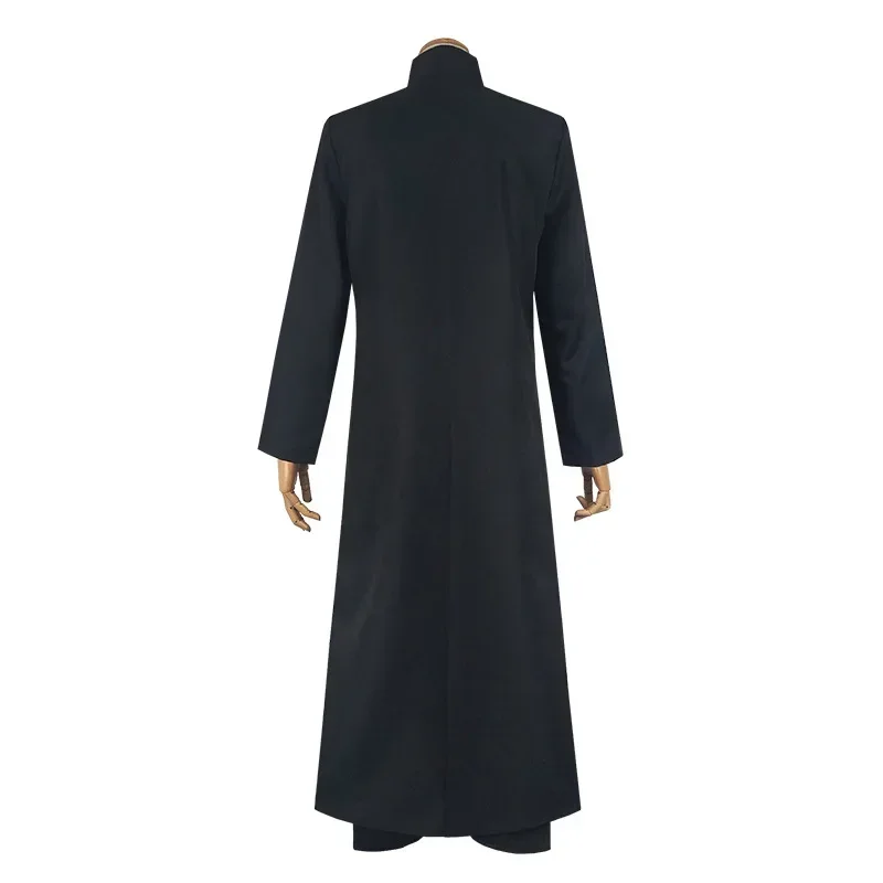 Conjunto completo de disfraz de Matrix Neo para hombre, gabardina negra hecha a medida, traje con accesorios a juego para Halloween, carnaval, escenario