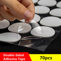 50/70pcs Nano Gel Mat Transparent Tape Round Traceless Removable Sticky Double-Sided Adhesive Tape for DIY Craft Poster Hand Dec