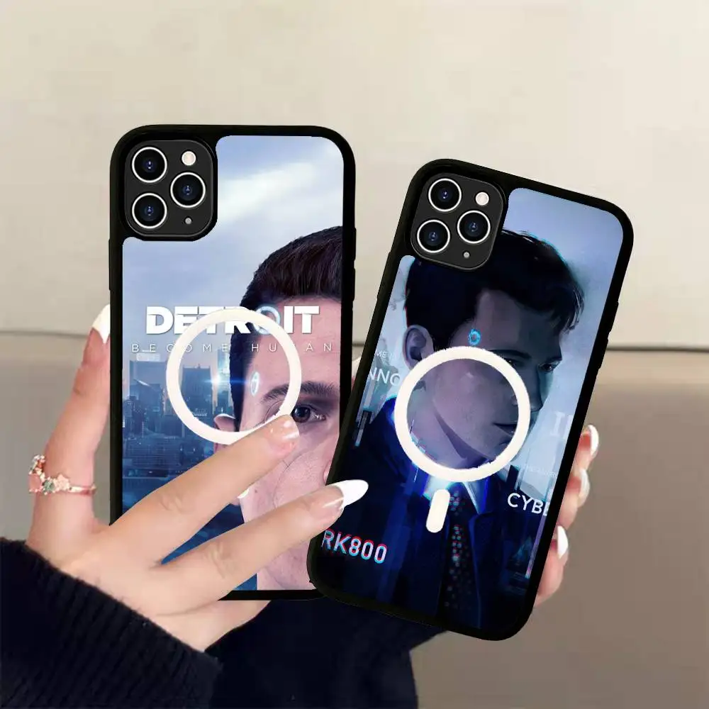 الكلاسيكية آر بي جي لعبة D-Detroit الأسود Magsafe المغناطيسي جراب هاتف آيفون 13 14 15 11 12 16 17 برو ماكس زائد Magsafe المغناطيسي قذيفة