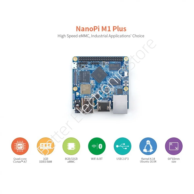 scheda-open-source-nanopi-m1-plus-allwinner-h3-con-gigabit-ethernet-wifi-e-bluetooth-supporti-emmc-​