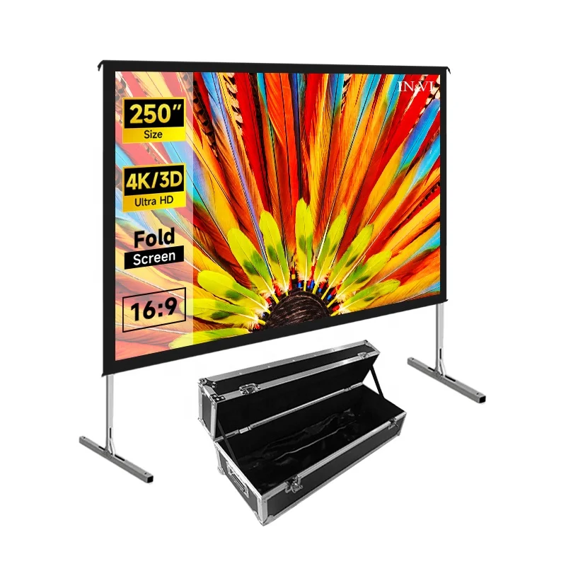 Laser Projector Screen 4K 250 Inch Fast Fold Screen 16:9 Auditorium Projector Screen