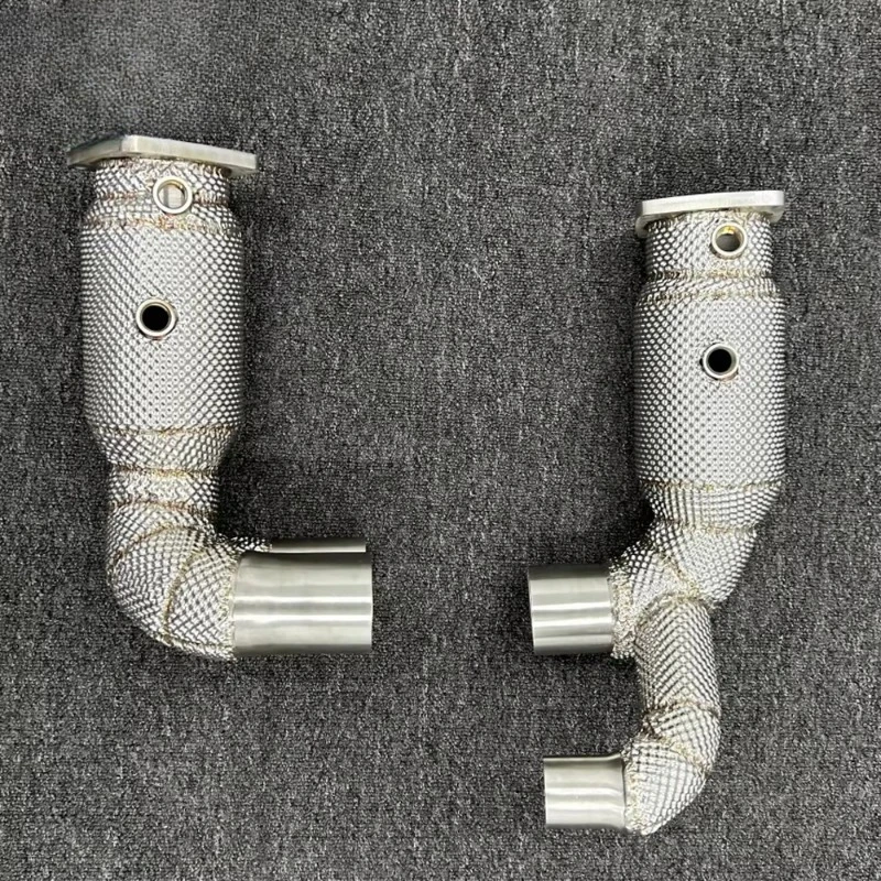 Performance 304 Stainless Steel Valvetronic Flow Straight Pipes Heatshiled Downpipe Exhaust System PX