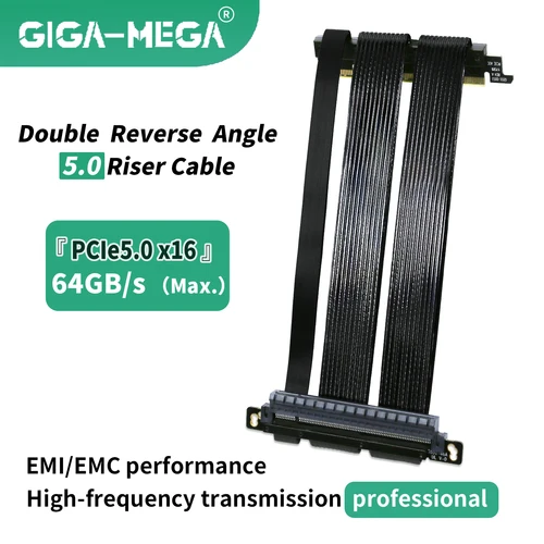 Imagen 2 del producto Cable elevador PCIE 5.0 |   RTX5090 RTX5080 RX8900 gpu listo |   PCIE 5.0x16 Velocidad 128GB/s |   Compatible con PCIE 4.0 |   diseñado para ITX