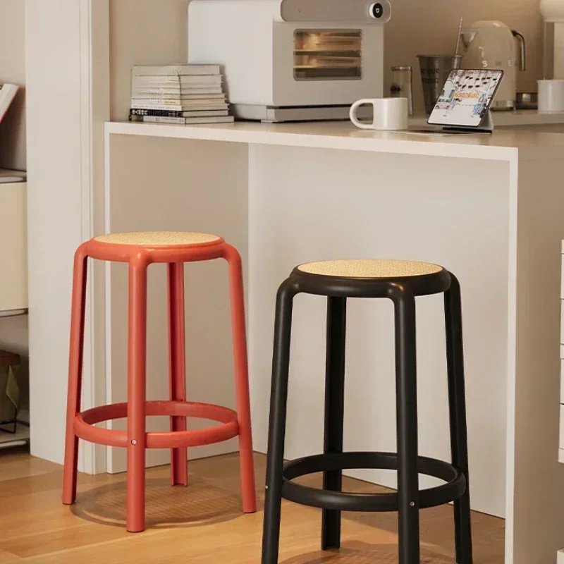 Nordic criativo plástico casa barra cadeira restaurante lazer confortável cadeira de jantar simples empilhável fezes varanda sapato banco