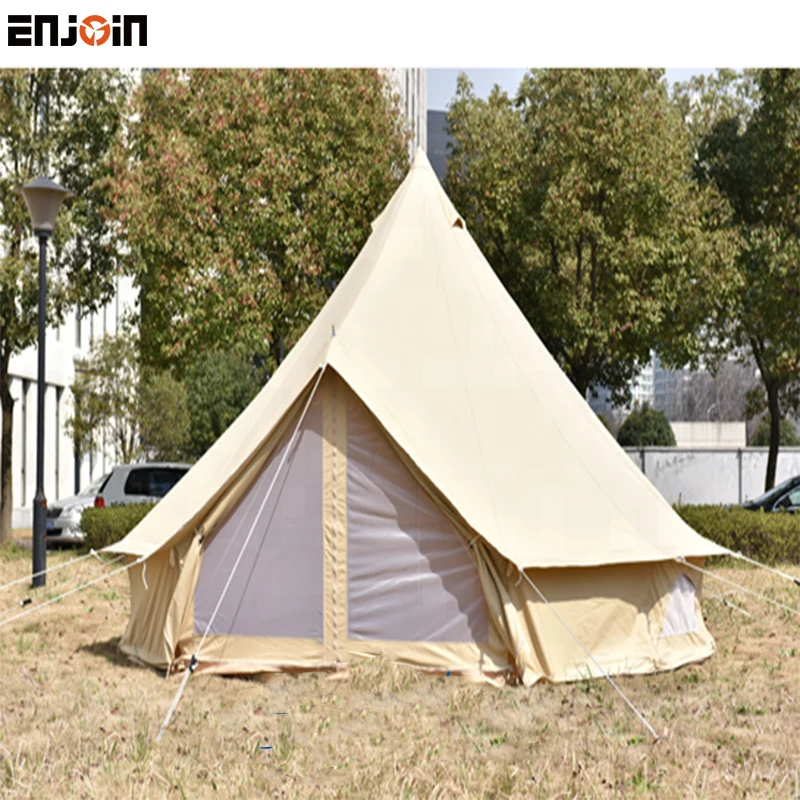 ENJOIN Waterproof Outdoor Camping Cotton Canvas 5m Bell Tent Teepee Yurt Glamping Tent