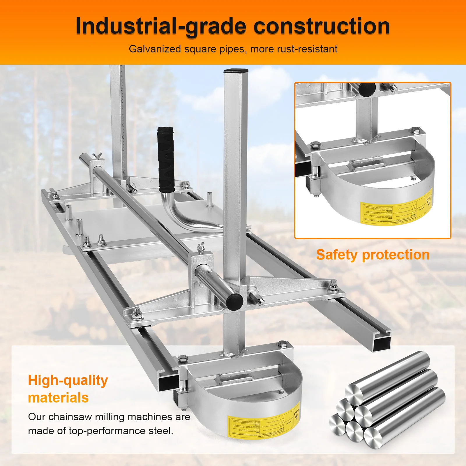 

36inch Steel Chainsaw Milling Machine Attachment with 0.5-12in Cut Thickness Wood Lumber Cross Cutting Saw Mill for Woodworkers
