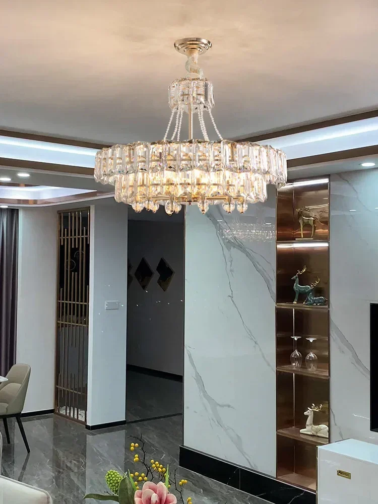 Postmodern Glass LED Chandelier Transparent Shade Hanging Light Fixture For Bedroom Home Deco Indoor Lighting Simple Luxury