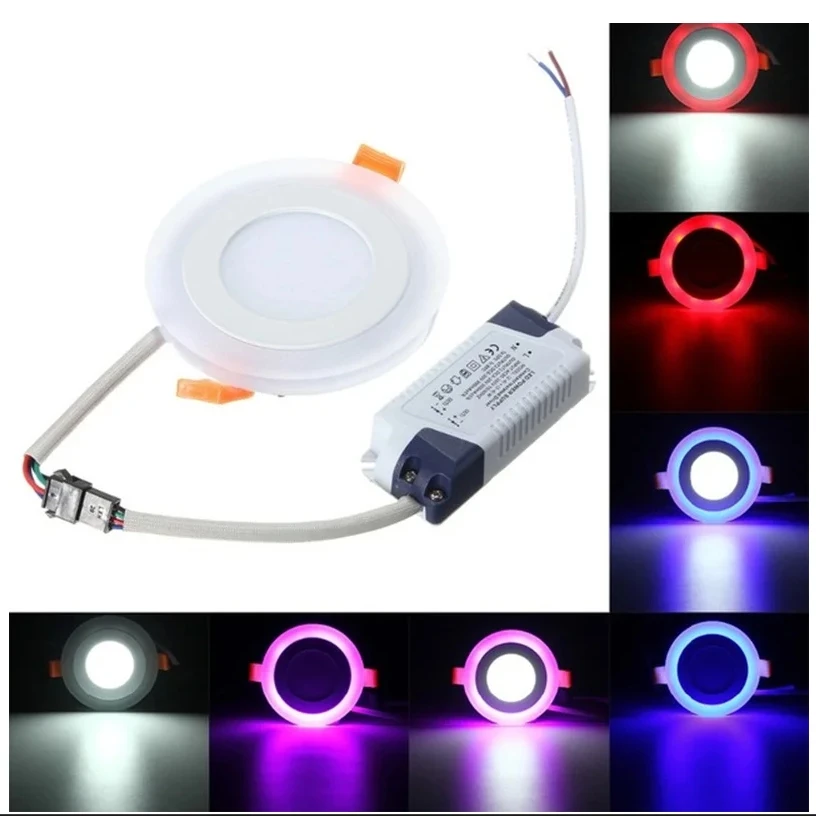 Hot Sale LED Downlight Round 6W - 24W 3 Model LED Lamp Double Color Panel Light RGB & white Ceiling Recessed with Remote Control