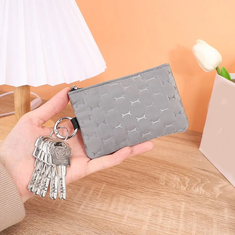 Portafoglio in tessuto resistente e impermeabile, mini porta carte con cerniera, portamonete da donna e ragazza