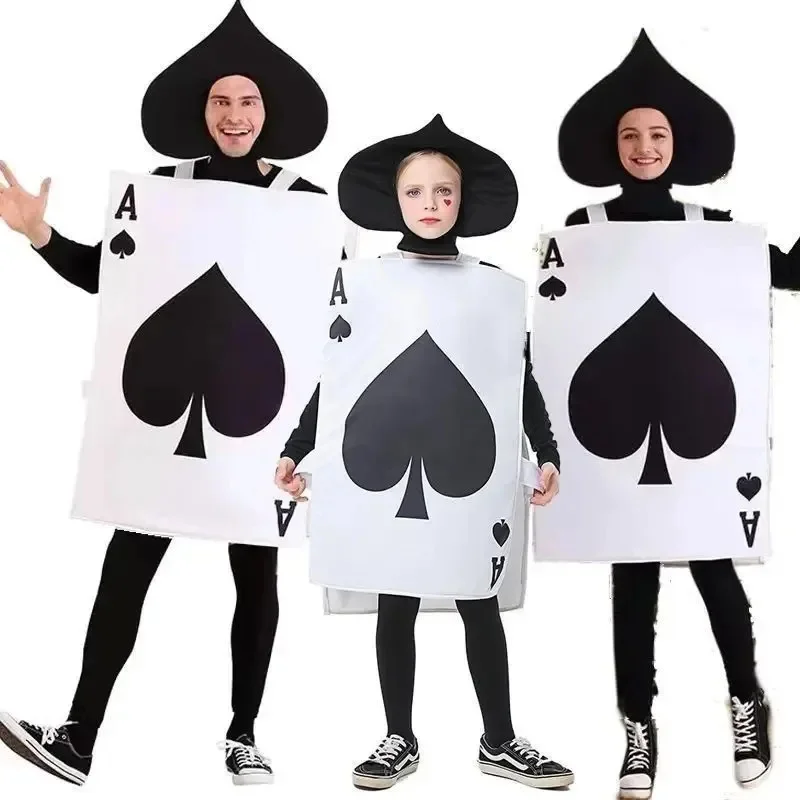 Disfraz Premium de Cosplay para Adultos: Espadas, As, Corazones, Rojo, Alicia en el País de las Maravillas, Disfraz de Halloween, Traje de Carta de Juego para Escenario