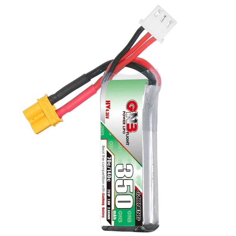 Gaoneng GNB 2S 7.6V 350mAh 70C/160C XT30U-F bateria Lipo dla Micro RC FPV Cine Whoop Beta części dron FPV 2-10PCS