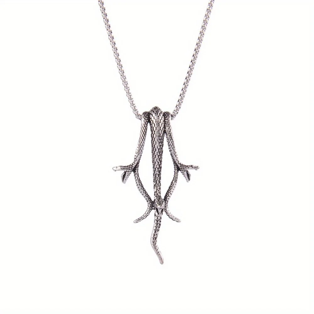 

Изысканное европейское и американское ожерелье в стиле хип-хоп для вечеринок, темное, с трехглавой змеей, для банкетов, в стиле панк, оптом