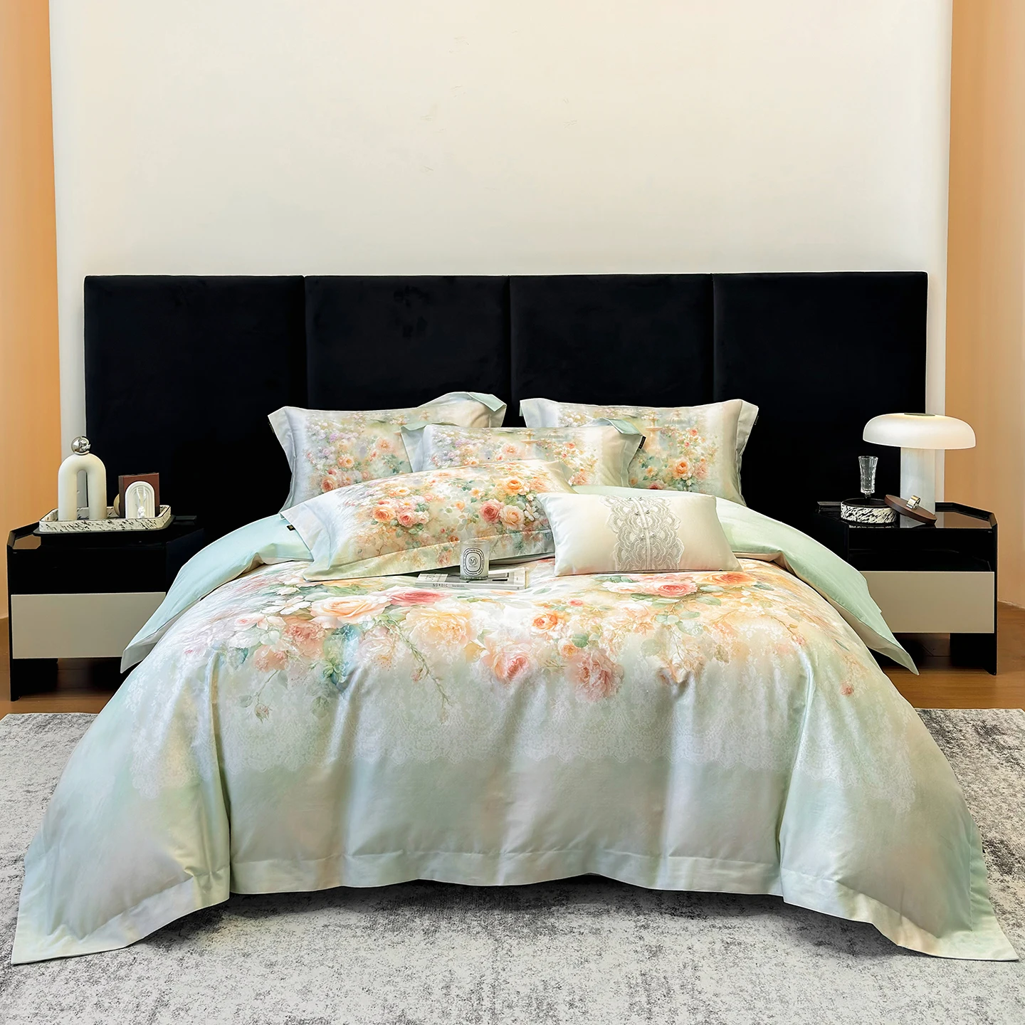 100% Cotton Bedding Set Luxury Pastoral style Flowers Printing Quilt/Duvet Cover Fitted Bed Sheet Sets Pillowcases Home Textile