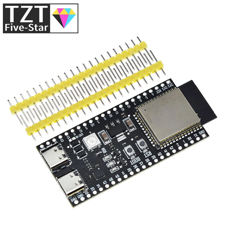 TZT-ESP32-S3-DevKitC-1 WiFi compatible con Bluetooth, placa de desarrollo de malla BLE 5,0, ESP32, módulo inalámbrico N16R8, ESP32-S3