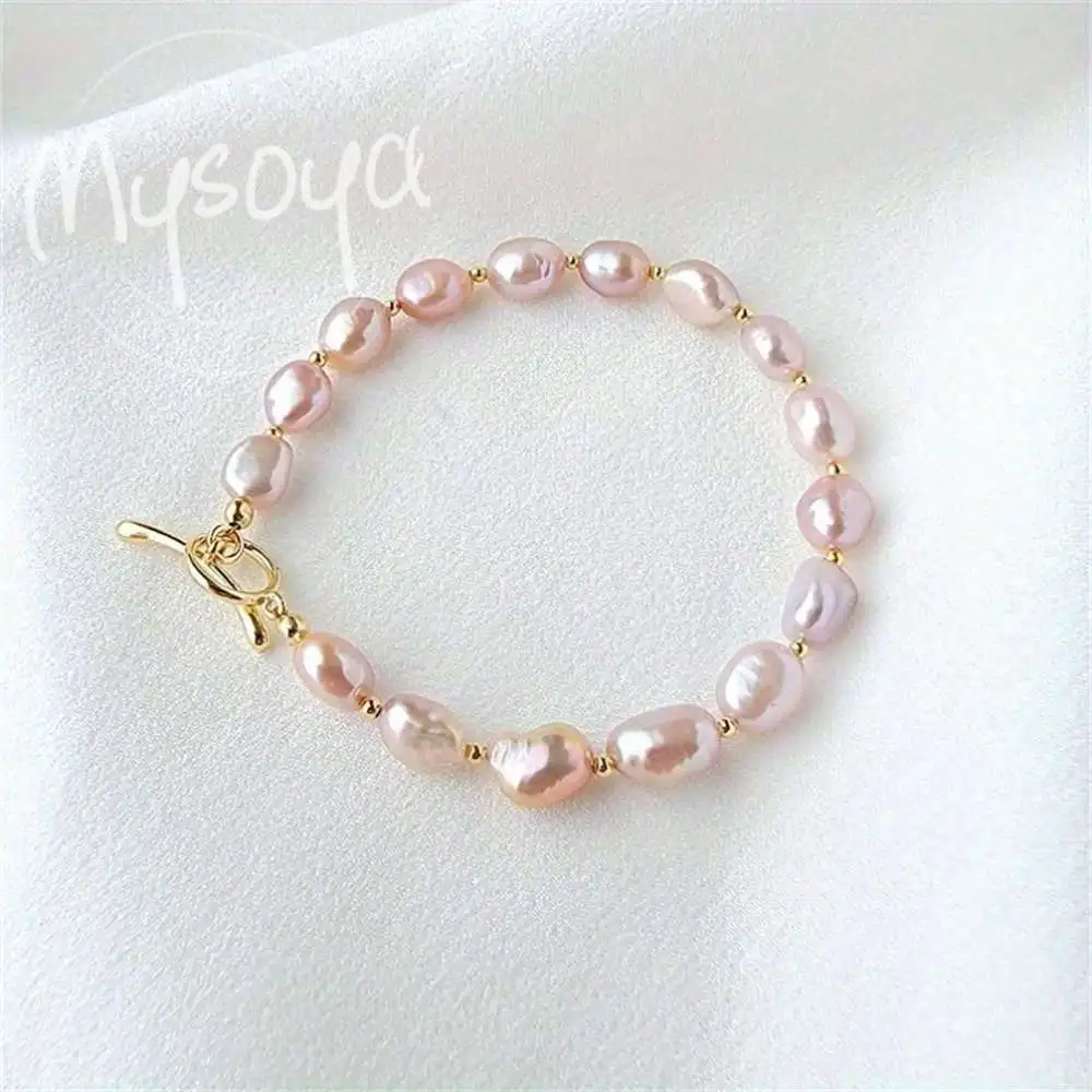 

MYSOYA белый фиолетовый браслет с жемчугом в стиле барокко 6-7 мм, подарочная коробка с жемчугом, подарок для нее, свадебные украшения, подарок на Рождество, Новый год, день рождения