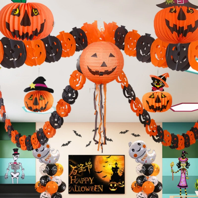 Halloween decorations, floral decorations, party themed props, indoor spider webs