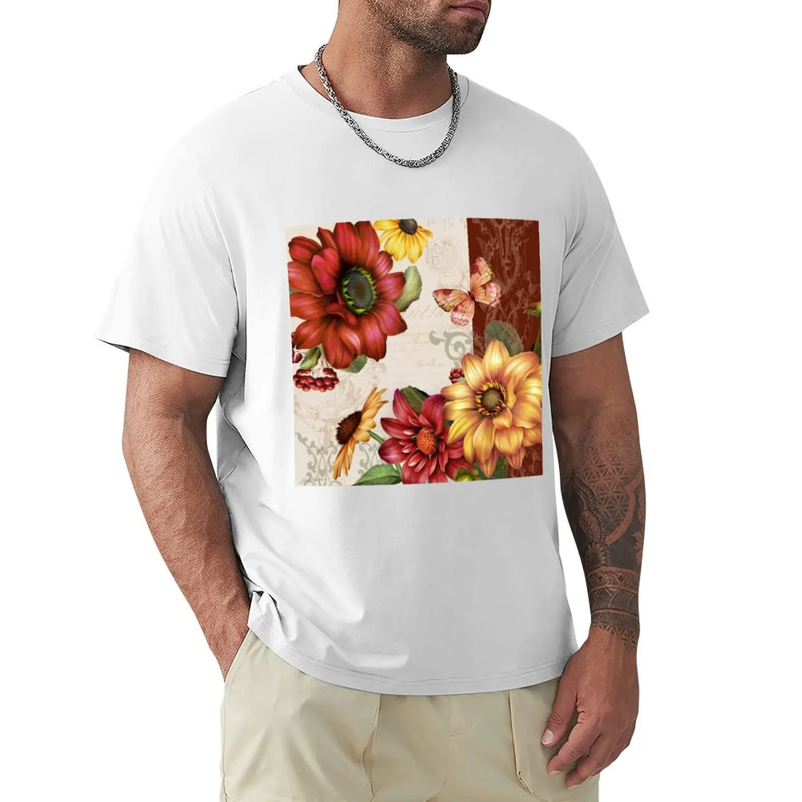 

Autumn Bouquet B T-Shirt oversizeds for a boy shirts graphic tees Men's cotton t-shirt