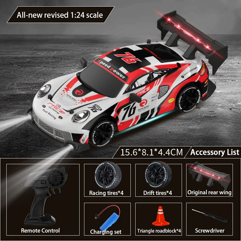 2.4g de alta velocidade deriva rc carro 1/24 4wd carro controle remoto quatro rodas tração rádio controlado mini gtr modelo corrida menino brinquedo presente