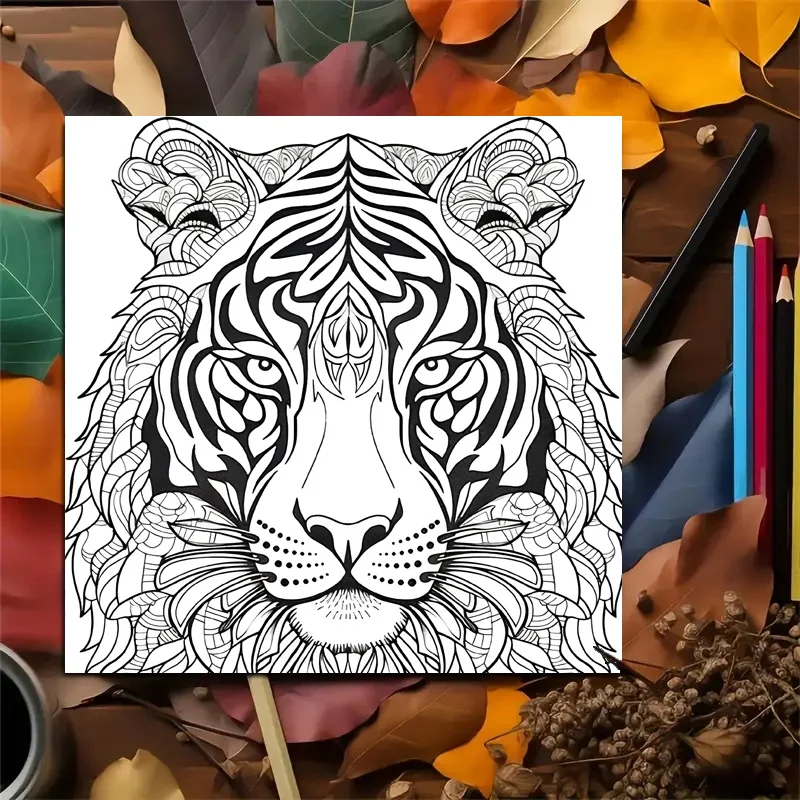 Mandala Animal Coloring Book for Adults - Realistic Doodle Art Therapy Sketchbook, Stress Relief Creative Drawing Pad