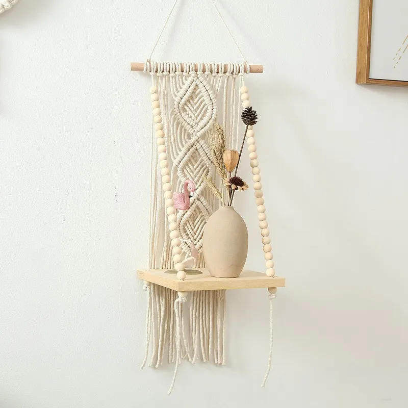 christmas cotton rope set of 3 decor corner shelves eco-friendly shower caddy macrame hanging shelves boho wall decor