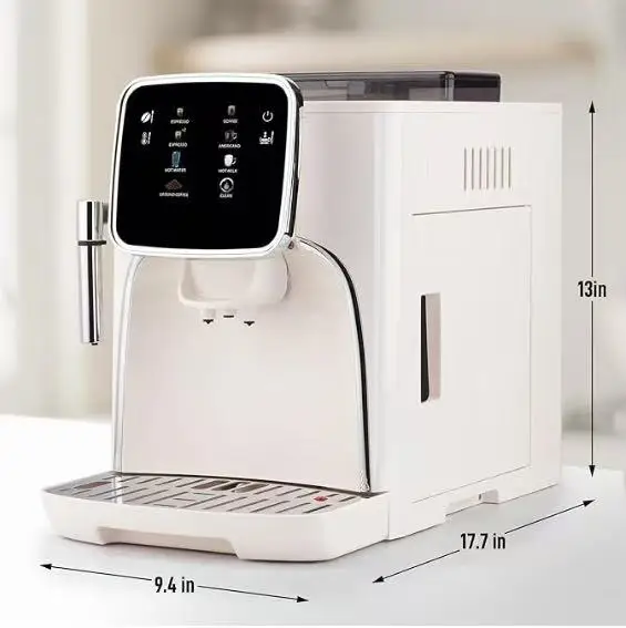 Fully Automatic Espresso Machine - Built-in Grinder & Milk Foam System (One-Touch Operation, Touch Screen Control）