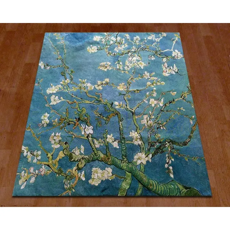 Belgian jacquard wall hanging tapestry van Gogh canvas tapestry living room bedroom mural cloth home painting fabric Apricot