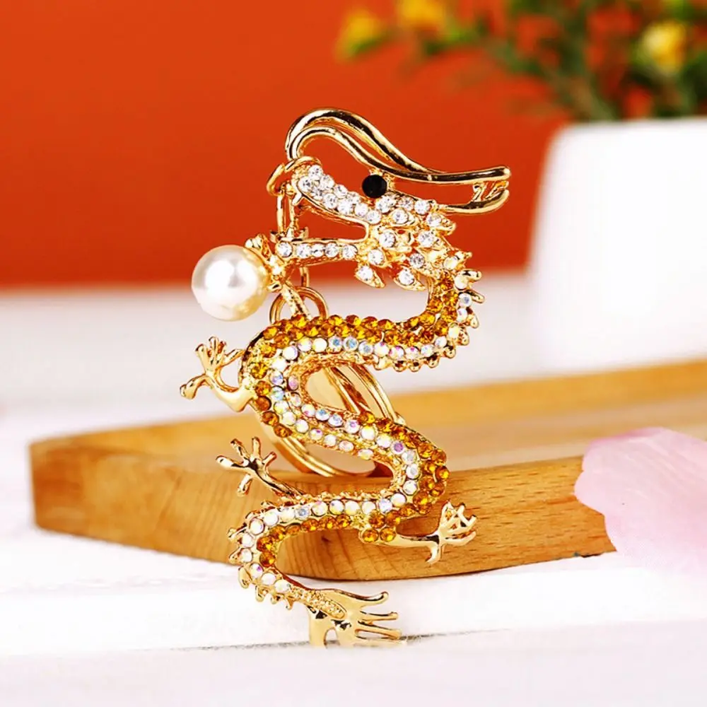 

Metal Rhinestones Dragon Keychain Chinese Zodiac Dragon Inlay Rhinestones Inlay Lucky Chinese Keyring Lucky Cartoon