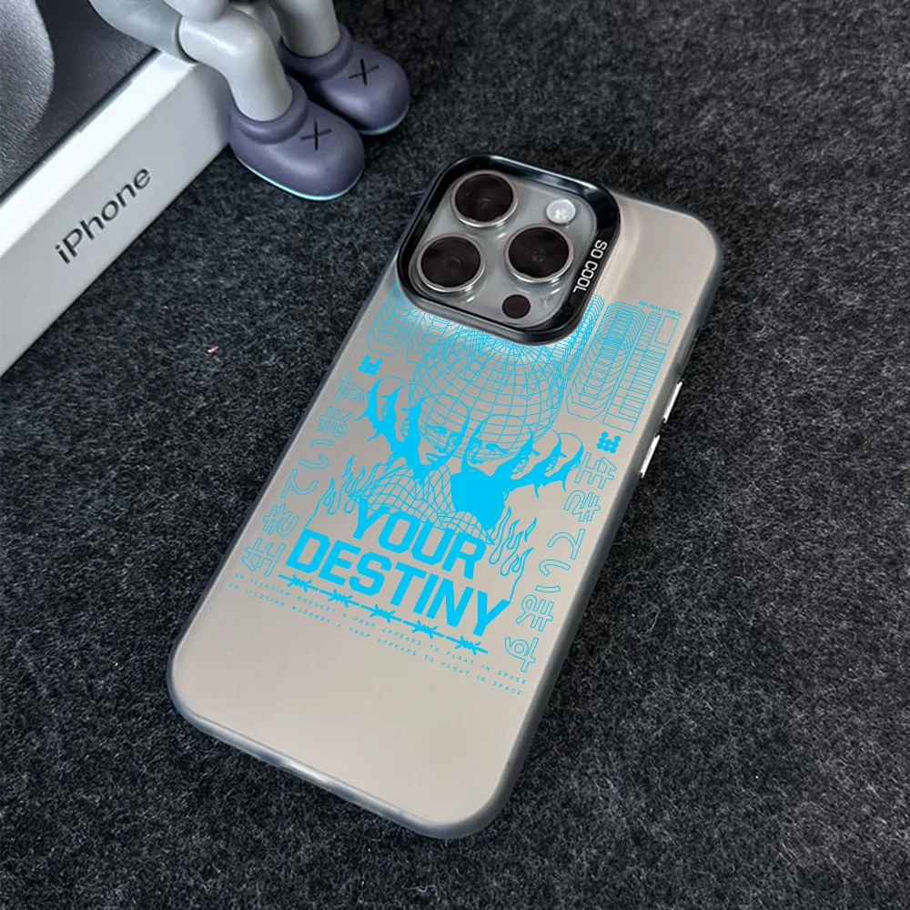 Control Your Destiny Text  Phone Case Phone Case IMD color silver shell For iPhone 16 15 14 13 12 11 Pro Max Plus