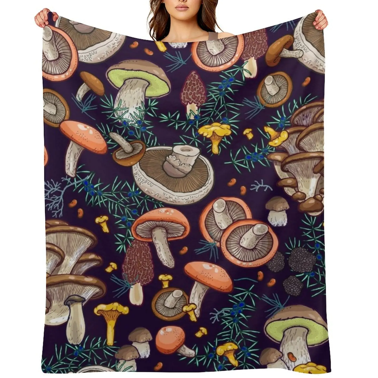 

Dark dream forest Throw Blanket Personalized Gift for winter Plush Blankets