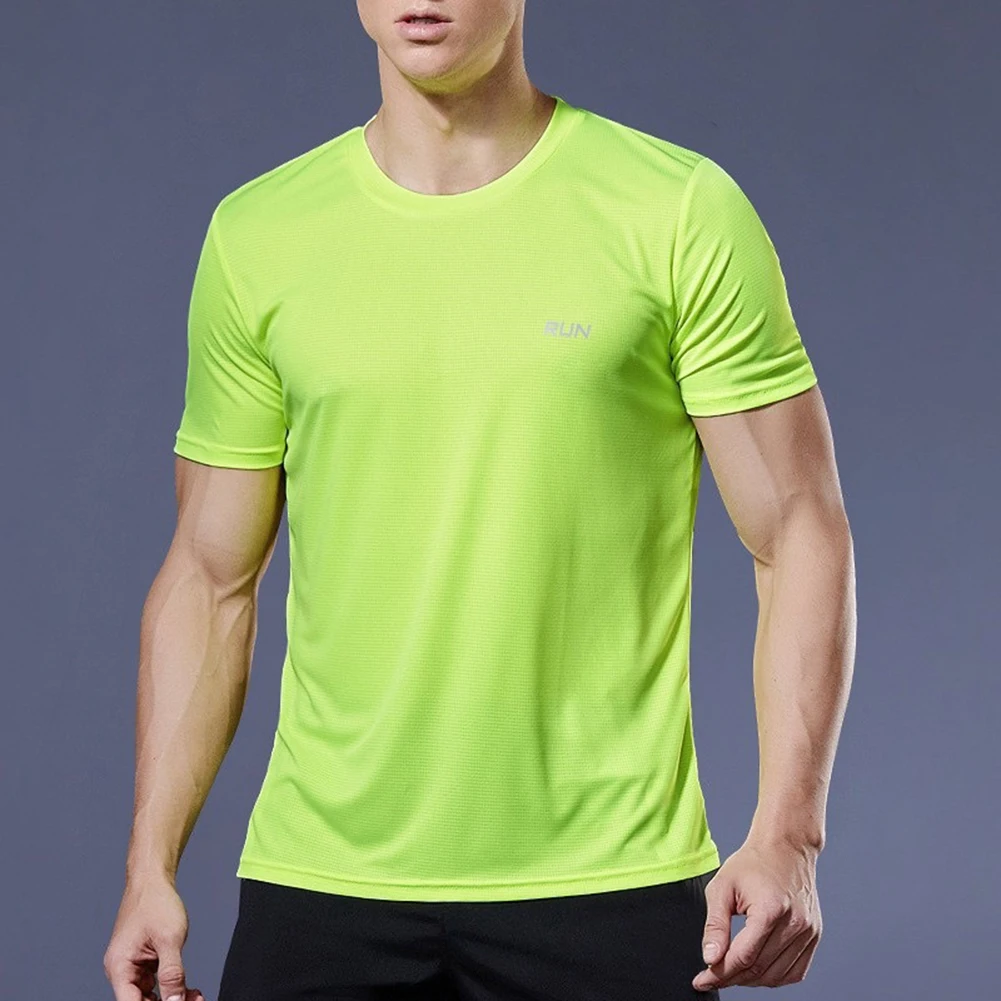 

Men Loose Short Sleeve Athletic T-Shirt Quick Drying Breathable Lightweight Tops Quick Dry Gym Running T-Shirts Male Clothes