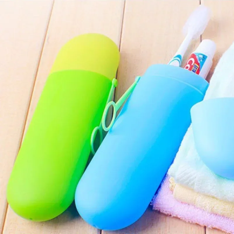 Travel Toothbrush Toothpaste Case Cover Holder Portable Hiking Camping Toothbrush Storage Box Wash Cup Cosmetic Capsule Case