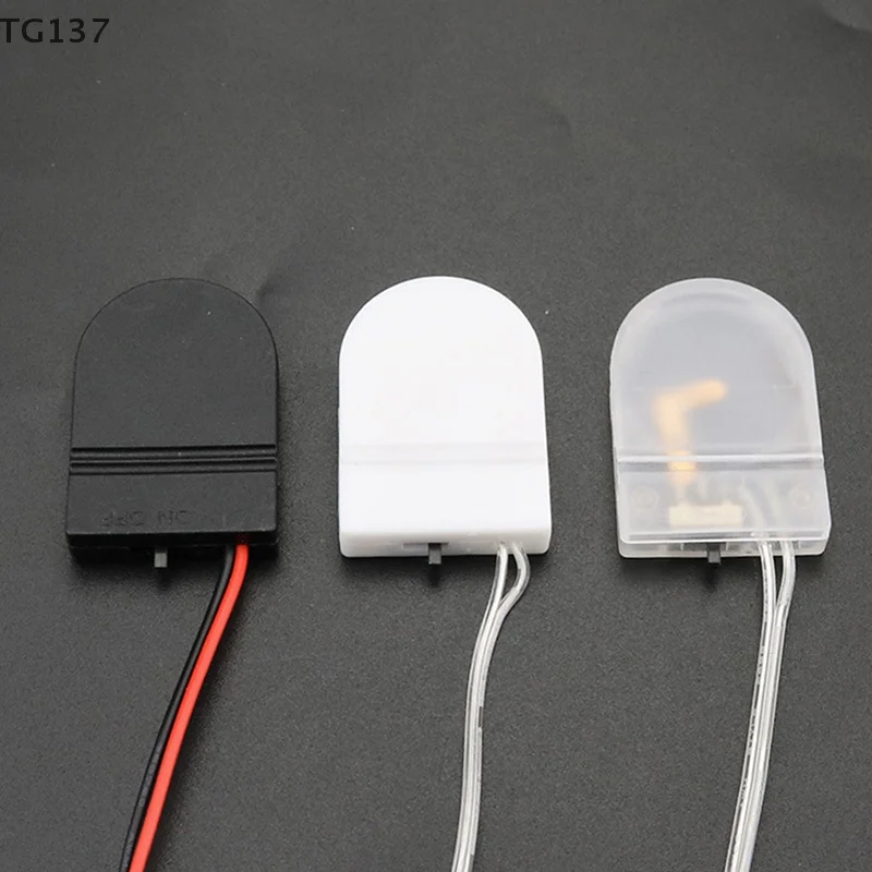 5 قطعة صندوق بطارية واحد فتحة CR2032 CR 2032 زر عملة خلية حامل البطارية غطاء مع مفتاح التشغيل والإيقاف يؤدي سلك 3 فولت