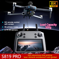 JJRC S819 Drone 8K Camera GPS 3-Axis Gimbal 5G WiFi With Brushless Foldable RC Quadcopter Profesional Screen Controll Dron
