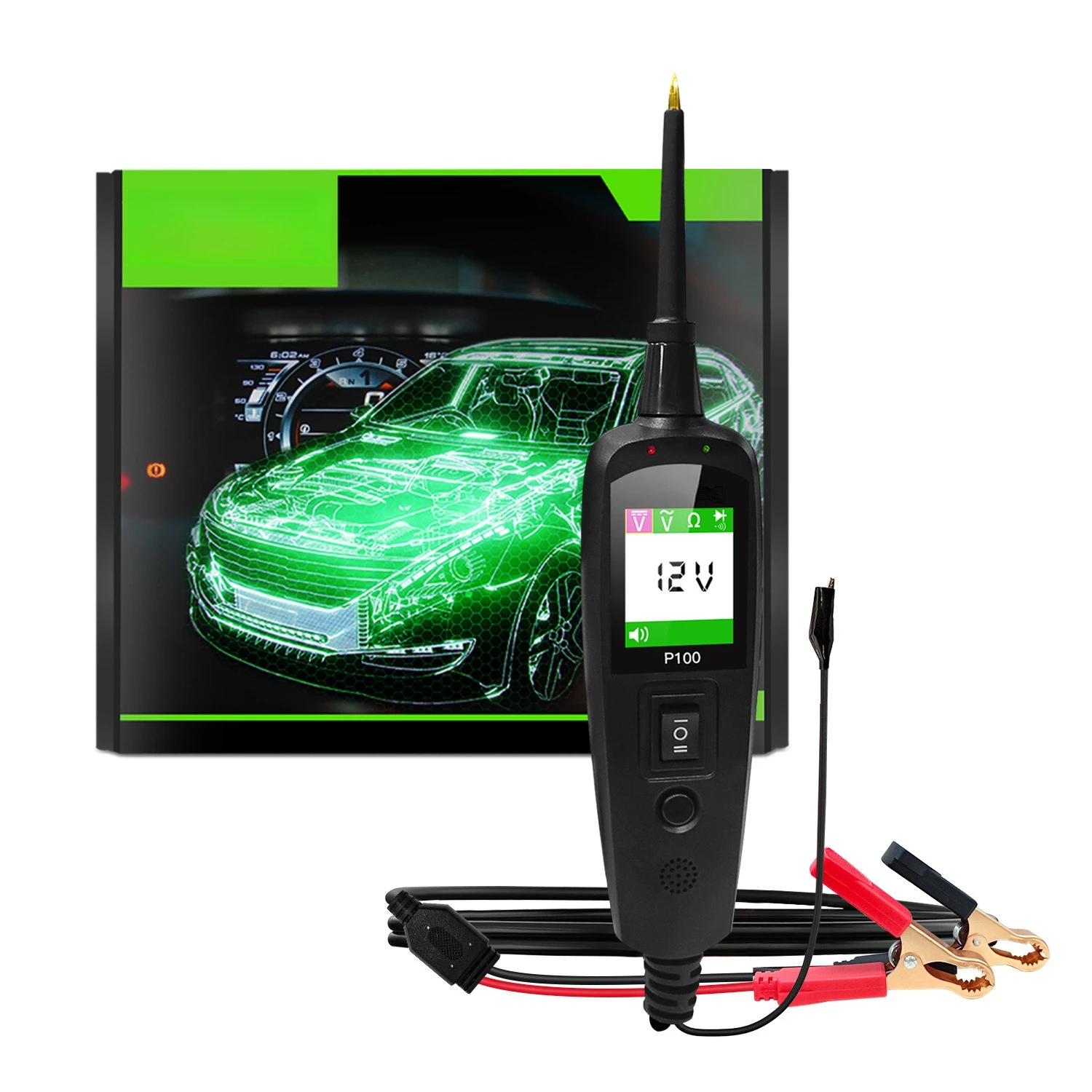 P100 24V 12V Probe Pen Car Tester Voltage Resistant Test Circuit Ignition Battery Scanner Diagnostic Tools Auto Accessories