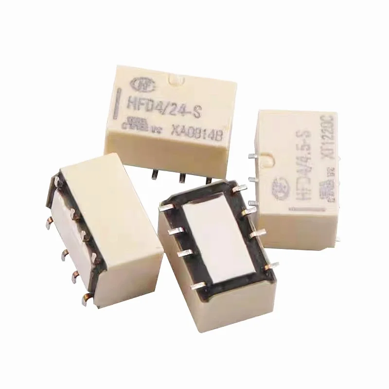 10Pcs, HFD4/12-S 2A SMD 8PIN 3V 4.5V 5V 12V 24V DC HFD4-/24-SR HFD4/12V -S, Subminiature Signal Relay