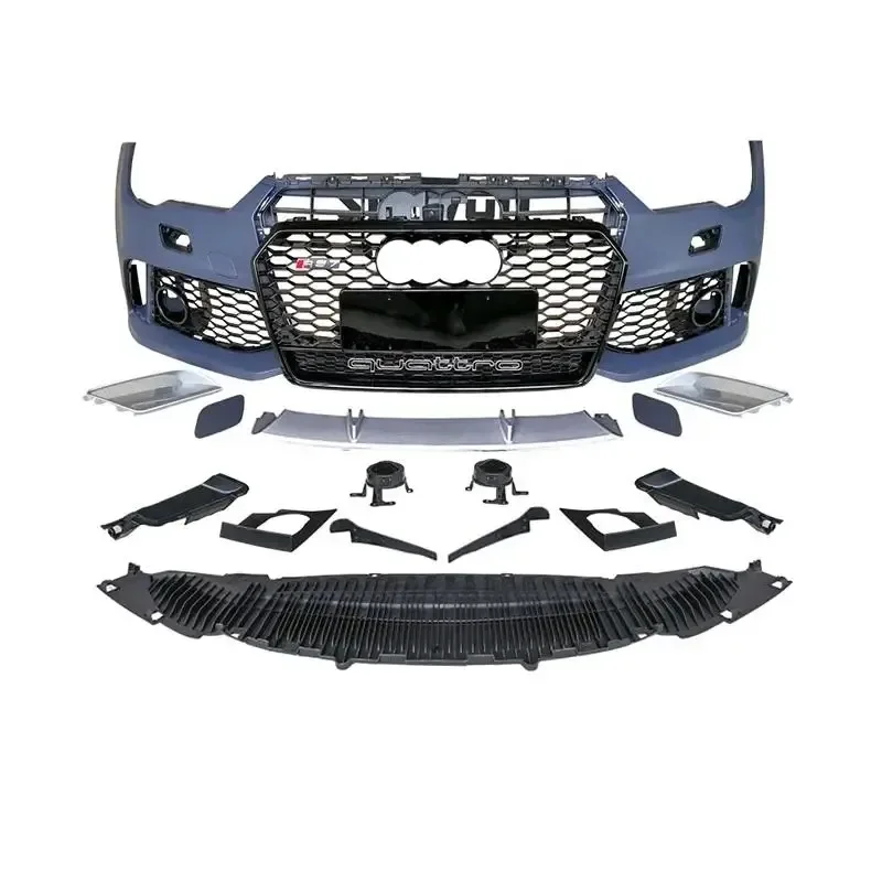 New style Hot Car 2016-2018 Audi A7 S7 Front Bumper Kit RS7 Style Look Body Kits with Honeycomb Grille A7 S7 C7.5 2016 2017 2018